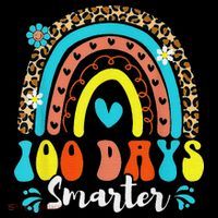 100 Days Smarter Rainbow Leopard Happy 100th Day Of School T-Shirt