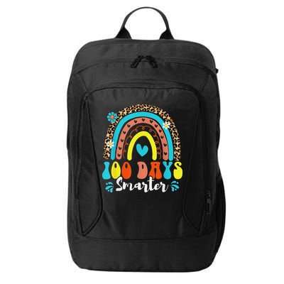 100 Days Smarter Rainbow Leopard Happy 100th Day Of School City Backpack