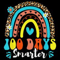 100 Days Smarter Rainbow Leopard Happy 100th Day Of School Bucket Hat