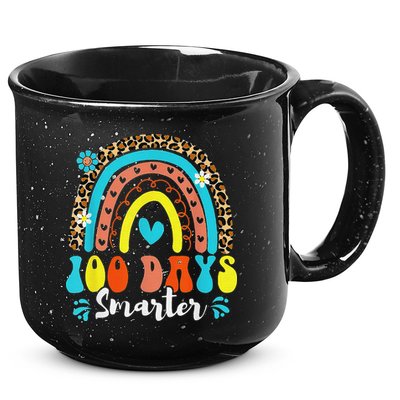 100 Days Smarter Rainbow Leopard Happy 100th Day Of School 15oz Campfire Ceramic Mug