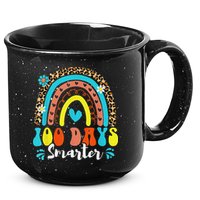 100 Days Smarter Rainbow Leopard Happy 100th Day Of School 15oz Campfire Ceramic Mug