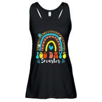 100 Days Smarter Rainbow Leopard Happy 100th Day Of School Ladies Essential Flowy Tank