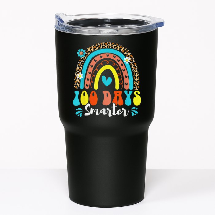 100 Days Smarter Rainbow Leopard Happy 100th Day Of School Tumbler