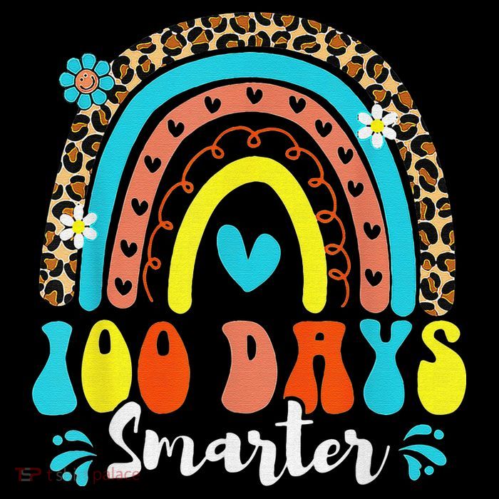 100 Days Smarter Rainbow Leopard Happy 100th Day Of School Baby Bodysuit
