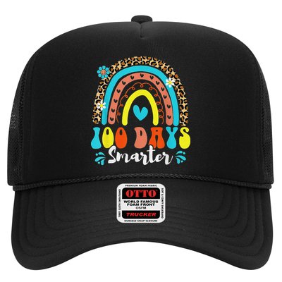 100 Days Smarter Rainbow Leopard Happy 100th Day Of School Trucker Hat