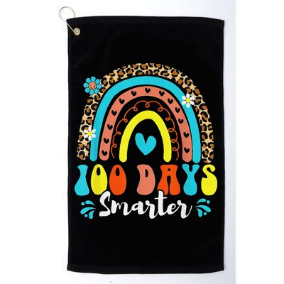 100 Days Smarter Rainbow Leopard Happy 100th Day Of School Golf Towel