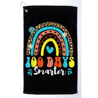 100 Days Smarter Rainbow Leopard Happy 100th Day Of School Golf Towel
