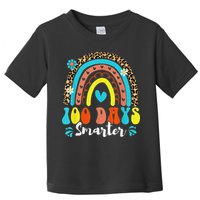 100 Days Smarter Rainbow Leopard Happy 100th Day Of School Toddler T-Shirt