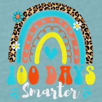 100 Days Smarter Rainbow Leopard Happy 100th Day Of School Sueded Cloud Jersey T-Shirt