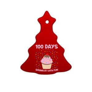 100 Days Sprinkled With Fun Cupcake 100th Day Of School Great Gift Ceramic Tree Ornament