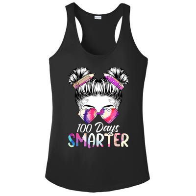 100 Days Smarter Messy Bun Ladies PosiCharge Competitor Racerback Tank