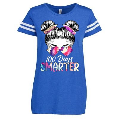 100 Days Smarter Messy Bun Enza Ladies Jersey Football T-Shirt