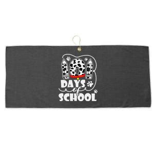 101 Days Smarter Teacher 100 Days Of School Dalmatian Dog Large Microfiber Waffle Golf Towel