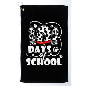 101 Days Smarter Teacher 100 Days Of School Dalmatian Dog Platinum Collection Golf Towel