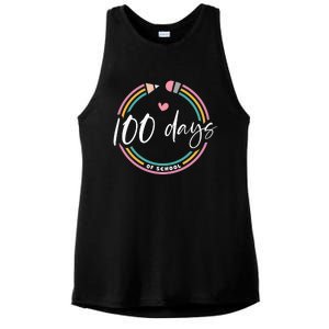 100 Days Teacher 100 Days Of School Ladies PosiCharge Tri-Blend Wicking Tank