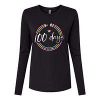 100 Days Teacher 100 Days Of School Womens Cotton Relaxed Long Sleeve T-Shirt