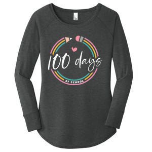 100 Days Teacher 100 Days Of School Women's Perfect Tri Tunic Long Sleeve Shirt