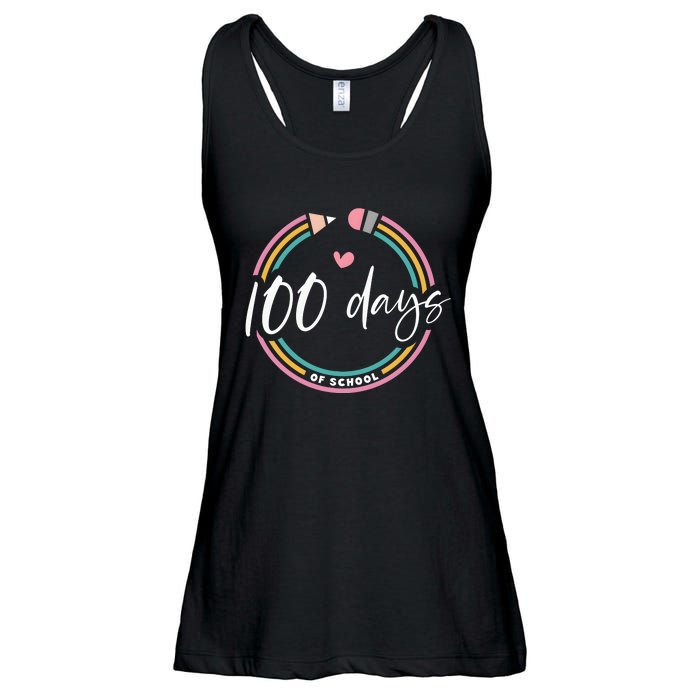 100 Days Teacher 100 Days Of School Ladies Essential Flowy Tank