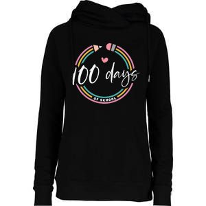 100 Days Teacher 100 Days Of School Womens Funnel Neck Pullover Hood