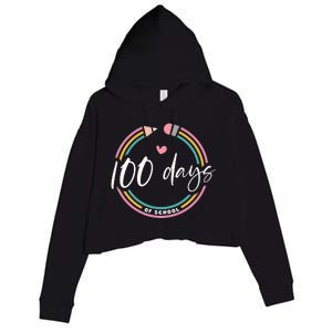 100 Days Teacher 100 Days Of School Crop Fleece Hoodie