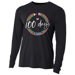 100 Days Teacher 100 Days Of School Cooling Performance Long Sleeve Crew