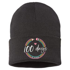 100 Days Teacher 100 Days Of School Sustainable Knit Beanie