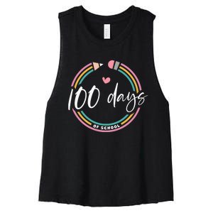 100 Days Teacher 100 Days Of School Women's Racerback Cropped Tank