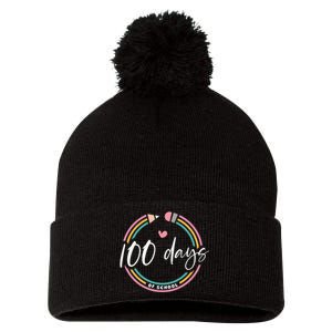 100 Days Teacher 100 Days Of School Pom Pom 12in Knit Beanie