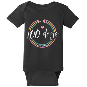 100 Days Teacher 100 Days Of School Baby Bodysuit