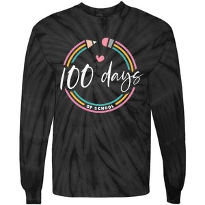 100 Days Teacher 100 Days Of School Tie-Dye Long Sleeve Shirt