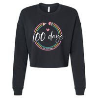 100 Days Teacher 100 Days Of School Cropped Pullover Crew