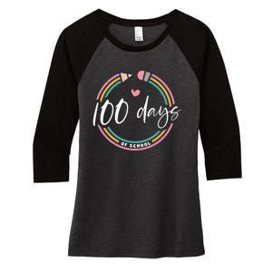 100 Days Teacher 100 Days Of School Women's Tri-Blend 3/4-Sleeve Raglan Shirt