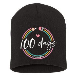 100 Days Teacher 100 Days Of School Short Acrylic Beanie