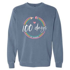 100 Days Teacher 100 Days Of School Garment-Dyed Sweatshirt