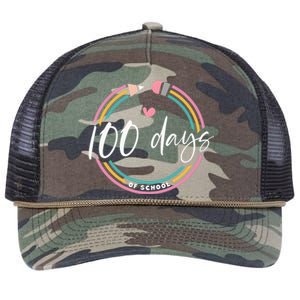 100 Days Teacher 100 Days Of School Retro Rope Trucker Hat Cap