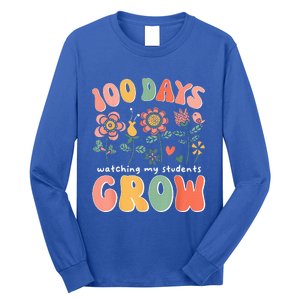 100 Day Watching My Students Grow 100 Days Of School Teacher Long Sleeve Shirt