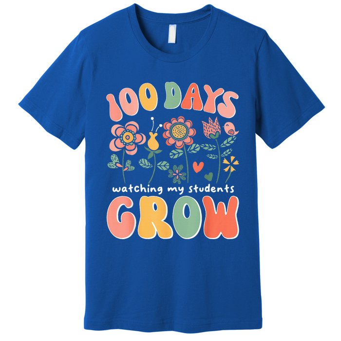 100 Day Watching My Students Grow 100 Days Of School Teacher Premium T-Shirt