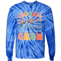 100 Day Watching My Students Grow 100 Days Of School Teacher Tie-Dye Long Sleeve Shirt