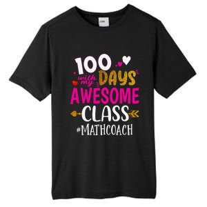 100 Days With My Awesome Class Math Coach School Cool Gift Tall Fusion ChromaSoft Performance T-Shirt