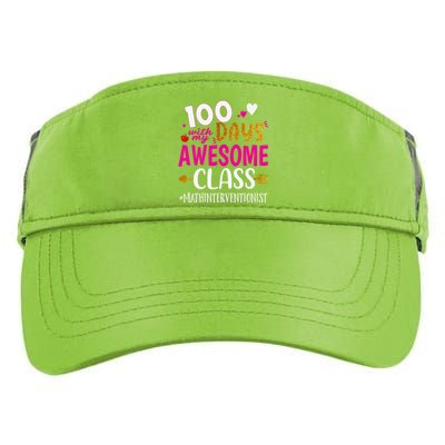 100 Days With My Awesome Class Math Interventionist School Gift Adult Drive Performance Visor