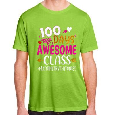 100 Days With My Awesome Class Math Interventionist School Gift Adult ChromaSoft Performance T-Shirt