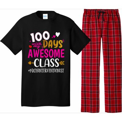 100 Days With My Awesome Class Math Interventionist School Gift Pajama Set