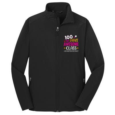 100 Days With My Awesome Class Math Interventionist School Gift Core Soft Shell Jacket