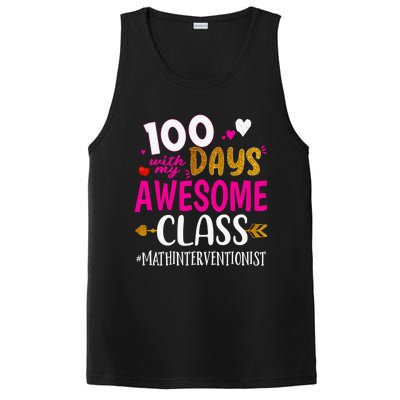 100 Days With My Awesome Class Math Interventionist School Gift PosiCharge Competitor Tank