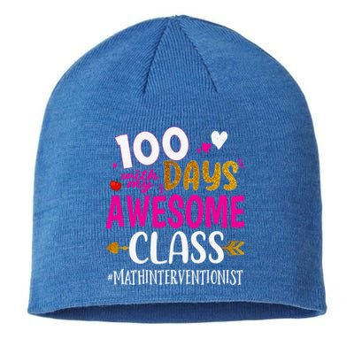 100 Days With My Awesome Class Math Interventionist School Gift Sustainable Beanie