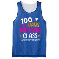 100 Days With My Awesome Class Math Interventionist School Gift Mesh Reversible Basketball Jersey Tank