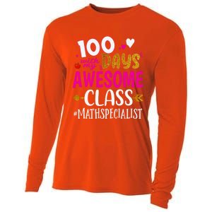 100 Days With My Awesome Class Math Specialist School Cool Gift Cooling Performance Long Sleeve Crew