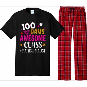 100 Days With My Awesome Class Math Specialist School Cool Gift Pajama Set