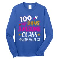 100 Days With My Awesome Class Math Specialist School Cool Gift Long Sleeve Shirt