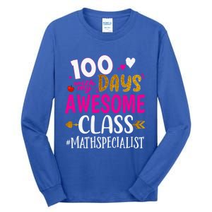 100 Days With My Awesome Class Math Specialist School Cool Gift Tall Long Sleeve T-Shirt